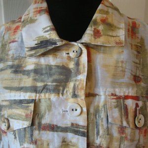 Chico's Shirt Styled Short Jean Style Jacket Size 1 Med